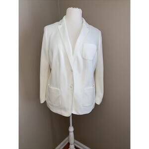 Talbots Aberdeen Beige Suit Jacket Blazer Cotton Blend Lined Pockets Plus 18W